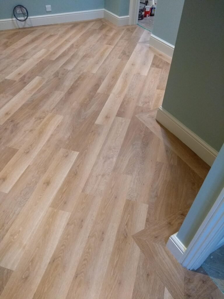 Diagonal lvt flooring