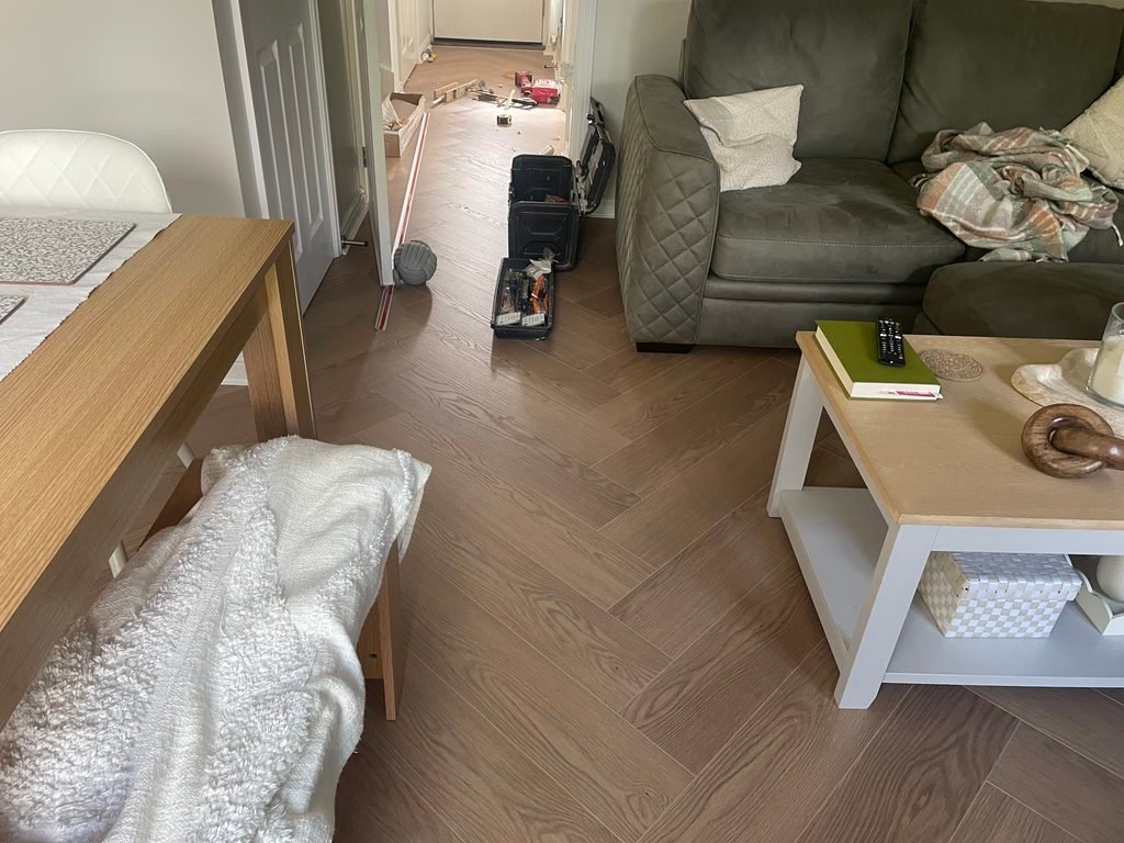 herringbone flooring in Ely